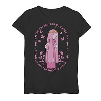 Girls 7-16 Adventure Time Princess Bubblegum Quote Kanji Portrait Graphic Tee