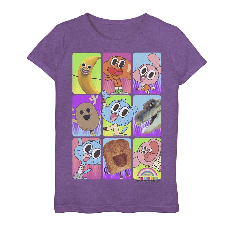 Girls 7-16 Cartoon Network Amazing World of Gumball Cast Pictures Graphic T