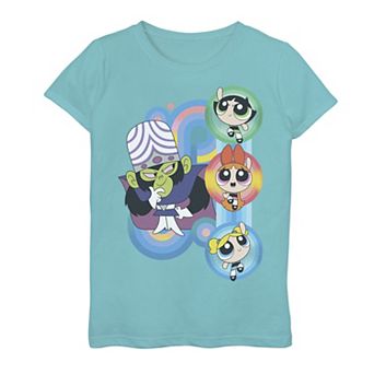 Girls 7-16 Cartoon Network Powerpuff Girls Mojo Jojo Rainbow Swirls Graphic Tee