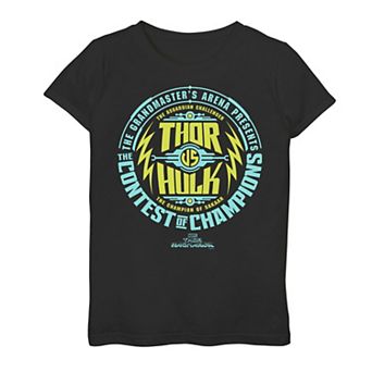 Girls 7-16 Marvel Thor Ragnarok vs Hulk Contest of Champs Graphic Tee