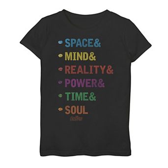 Girls 7-16 Marvel Infinity War Stones Rainbow Text Graphic Tee