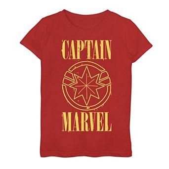 Girls 7-16 Marvel Captain Marvel Yellow Paint Drip Logo Graphic Tee