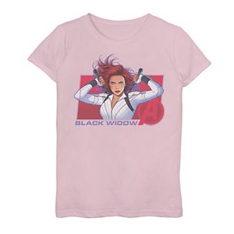 Girls 7-16 Marvel Black Widow Purple Hue Portrait Graphic Tee