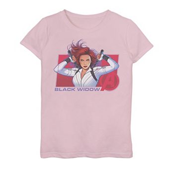 Girls 7-16 Marvel Black Widow Purple Hue Portrait Graphic Tee