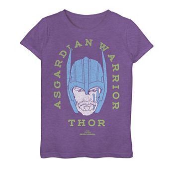 Girls 7-16 Marvel Thor Ragnarok Asgardian Warrior Vintage Neon Graphic Tee