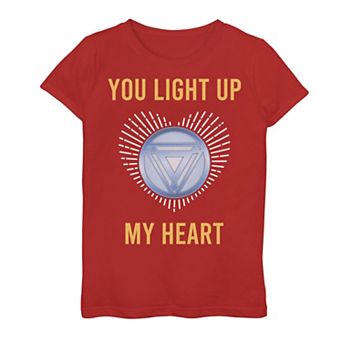 Girls 7-16 Marvel Iron Man You Light Up My Heart Graphic Tee