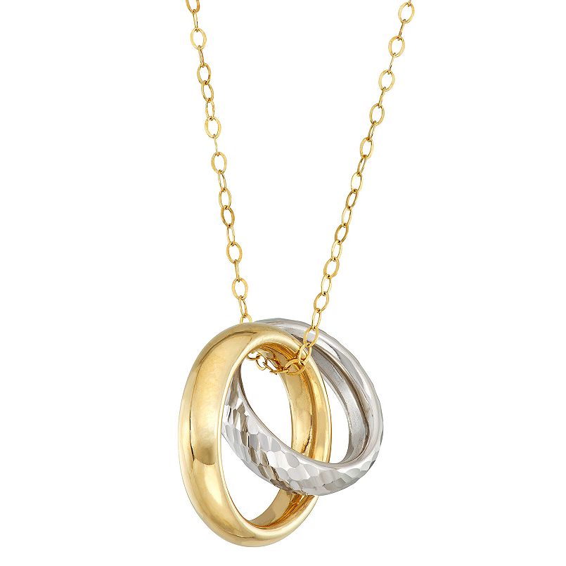 10k Gold Two Tone Double Band Necklace