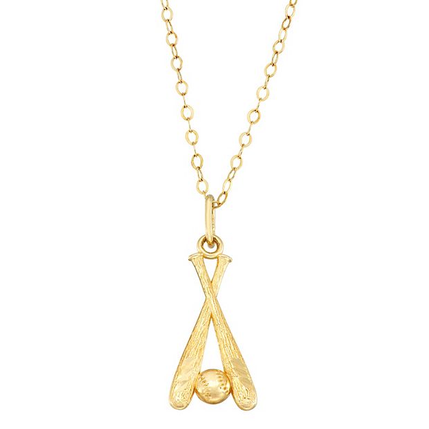 Gold baseball hot sale bat necklace