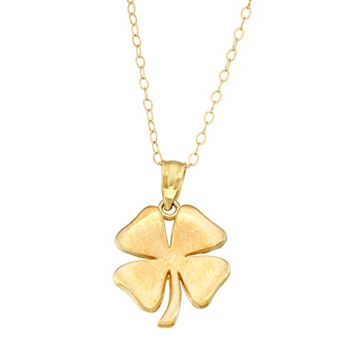 10k Gold Four-Leaf Clover Pendant Necklace