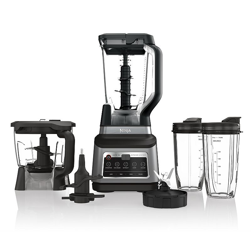 Ninja - Professional Plus Kitchen System with Auto-iQ & (2) 24oz Single-Serve Cups - Black/Stainless Steel