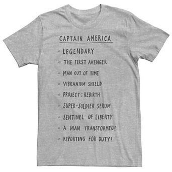 Men's Marvel Captain America List Tee