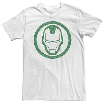 Men's Marvel St. Patrick's Day Iron Man Plaid Logo Tee