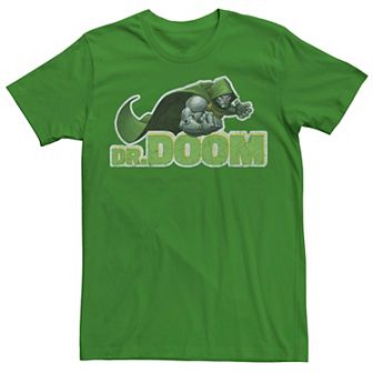Men's Marvel Dr. Doom Metal Armor Distressed Text Tee