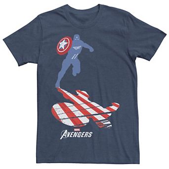 Men's Marvel Avengers Captain America Shadow Flag Tee