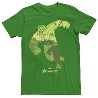 Men's Marvel Avengers Hulk Bridge Silhouette Fill Tee