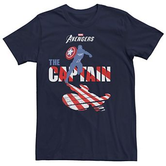 Men's Marvel Avengers Captain America Shadow Flag Tee