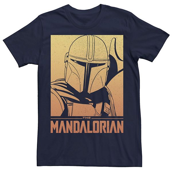 Mens Star Wars The Mandalorian Sunset Gradient Poster Tee 0490