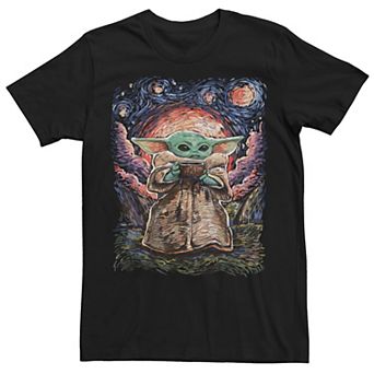 Men's Star Wars The Mandalorian The Child Starry Night Portrait Tee