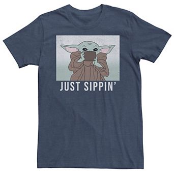 Men's Star Wars The Mandalorian The Child Just Sippin' Tee