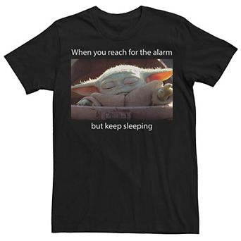 Men's Star Wars The Mandalorian The Child Sleep Meme Tee