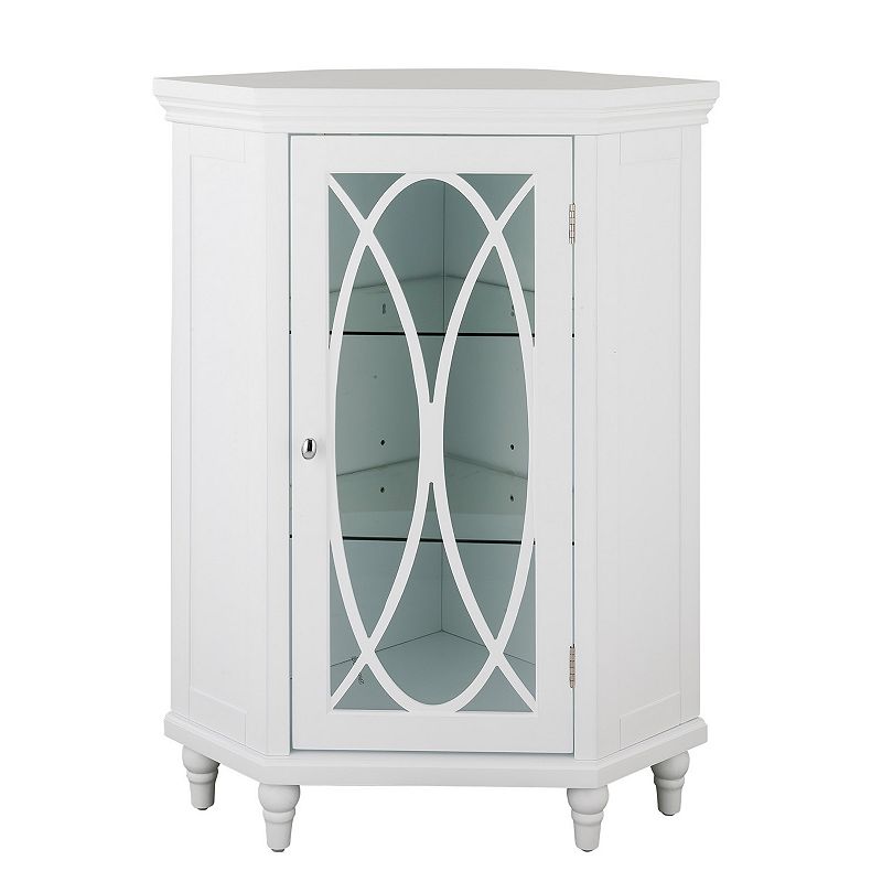 Teamson Home Corner Cabinet & Adjustable Shelves, White