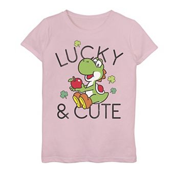 Girls 7-16 Nintendo Super Mario Yoshi Lucky & Cute Graphic Tee
