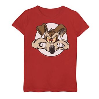 Girls 7-16 Looney Tunes Wile E. Coyote Angry Big Face Graphic Tee