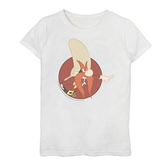 Girls 7-16 Looney Tunes Yosemite Sam Red Circle Portrait Graphic Tee