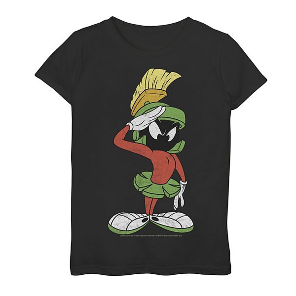 Girls 7-16 Looney Tunes Marvin The Martian Salute Portrait Graphic Tee
