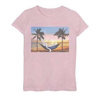Girls 7-16 Looney Tunes Bugs Bunny Beach Hammock Poster Graphic Tee