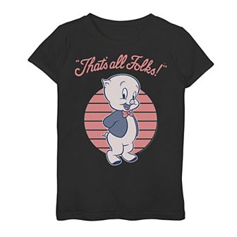 Girls 7-16 Looney Tunes Porky Pig That's All Folks Graphic Tee