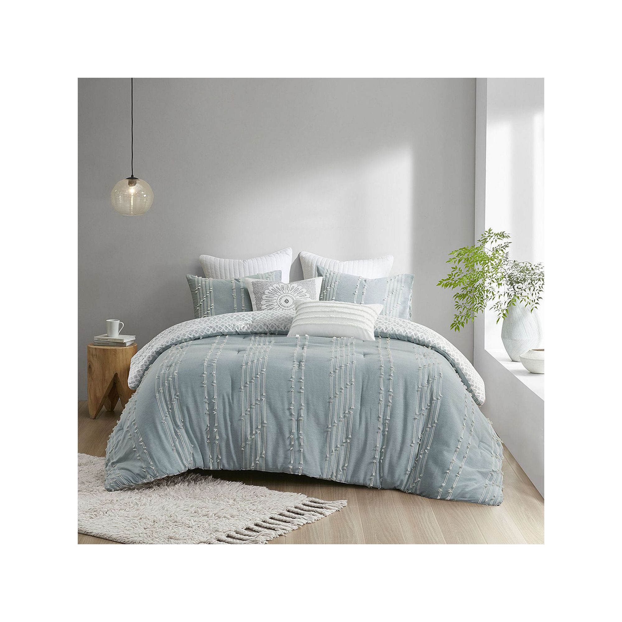 INK+IVY Kara Jacquard Cotton Comforter Set, Blue