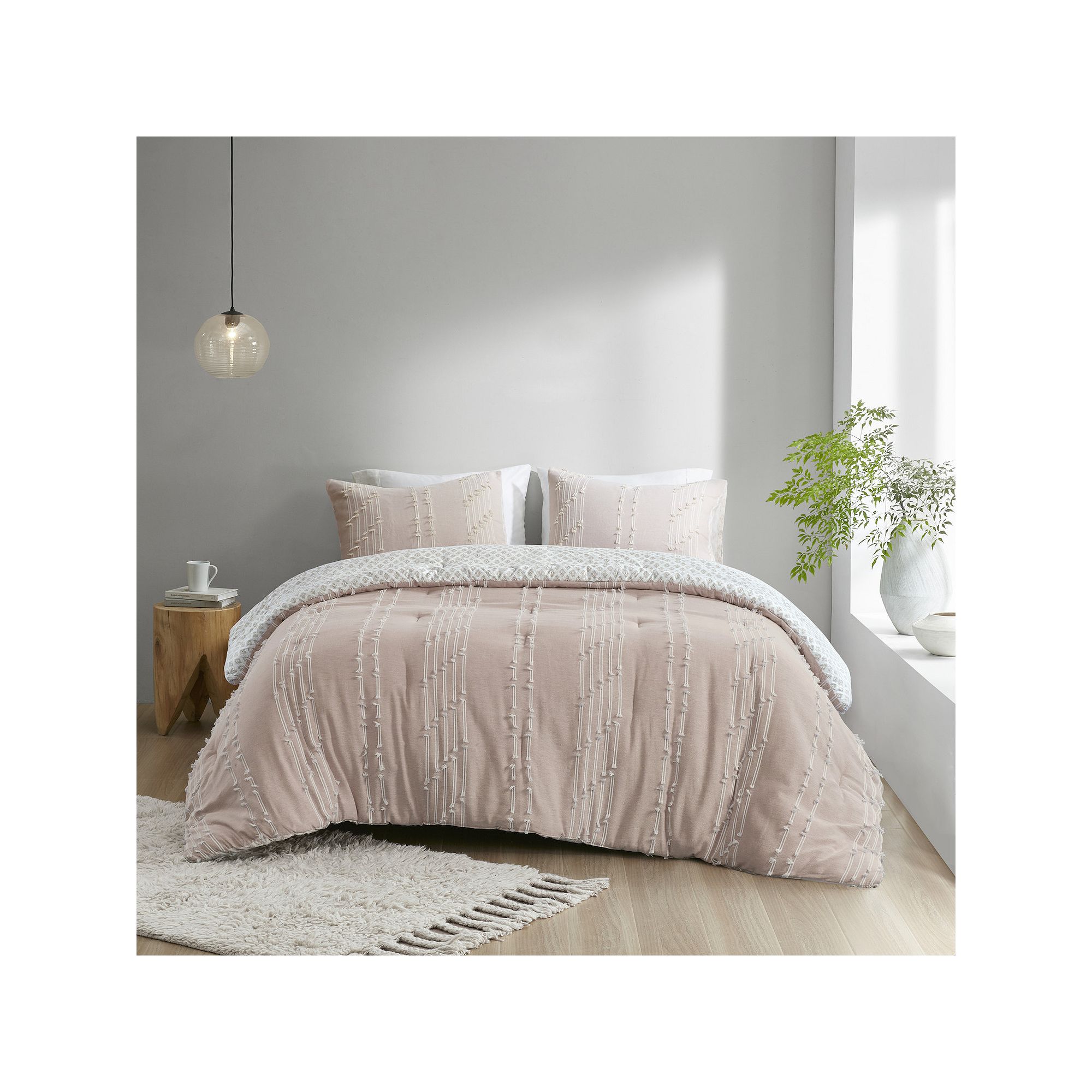 INK+IVY Kara Jacquard Cotton Comforter Set, Blush