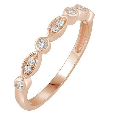 Diamond Medley Diamond Medley 10k Gold 1/10 Carat T.W. Diamond Stackable Marquise Ring