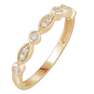 Diamond Medley Diamond Medley 10k Gold 1/10 Carat T.W. Diamond Stackable Marquise Ring