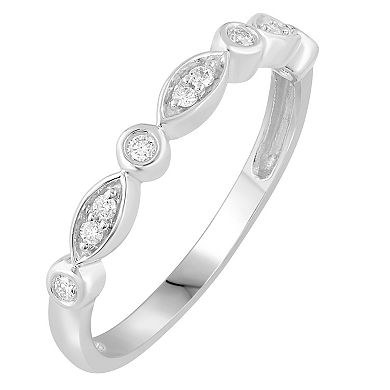 Diamond Medley Diamond Medley 10k Gold 1/10 Carat T.W. Diamond Stackable Marquise Ring
