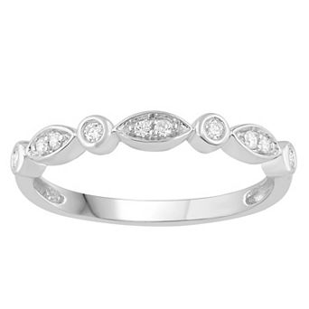 Diamond Medley 10k Gold 1/10 Carat T.W. Diamond Stackable Marquise Ring