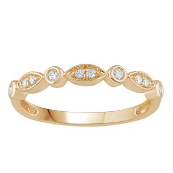 Diamond Medley 10k Gold 1/10 Carat T.W. Diamond Stackable Marquise Ring