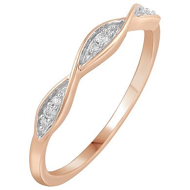 10k Gold Diamond Accent Twist Band Ring