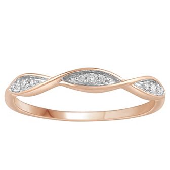 10k Gold Diamond Accent Twist Band Ring