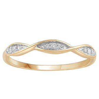 10k Gold Diamond Accent Twist Band Ring