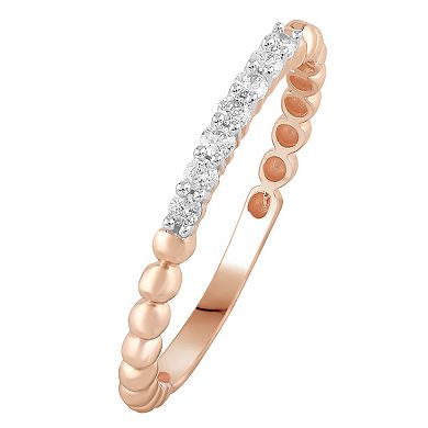 10k Gold 1/8 Carat T.W. Diamond Stackable Band Ring