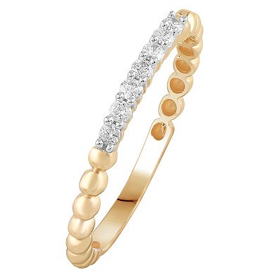 10k Gold 1/8 Carat T.W. Diamond Stackable Band Ring 