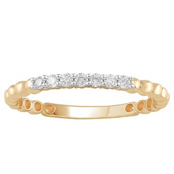 Diamond Medley 10k Gold 1/8 Carat T.W. Diamond Stackable Band Ring
