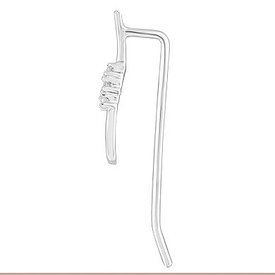 10k White Gold Diamond Accent Climber French Wire Earrings