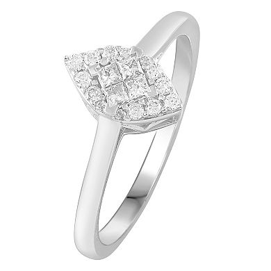 10k White Gold 1/4 Carat T.W. Diamond Marquise Ring