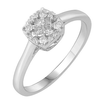 Diamond Medley Diamond Medley 10k White Gold 1/4 Carat T.W. Diamond Cushion Ring