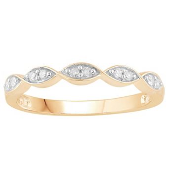 Diamond Medley 10k Gold 1/10 Carat T.W. Diamond Stackable Band Ring