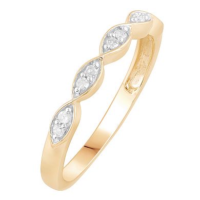 Diamond Medley Diamond Medley 10k Gold 1/10 Carat T.W. Diamond Stackable Band Ring