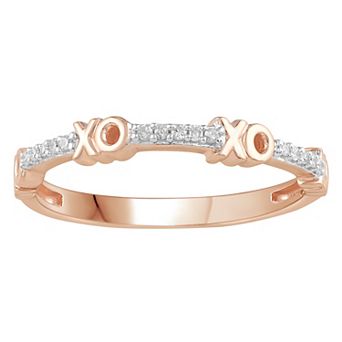 Diamond Medley 10k Rose Gold Diamond Accent XO Station Band Ring
